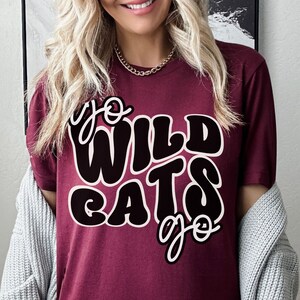 School Mascot Shirt Wildcats Football Tshirt High School Spirit Tee School Sports Game Day Mom T-Shirt Personalized School Colors Kids Tee