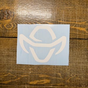 Cowboy Sticker Decal Truck Texas Number Ranch Hand 5.5” White