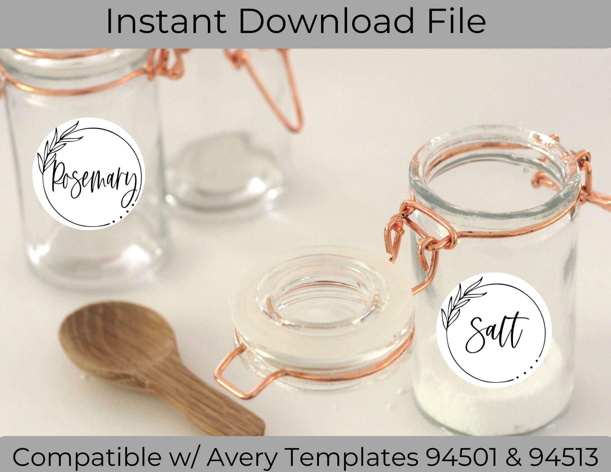 Printable Labels for Spices DIGITAL FILE ONLY Compatible W - Etsy
