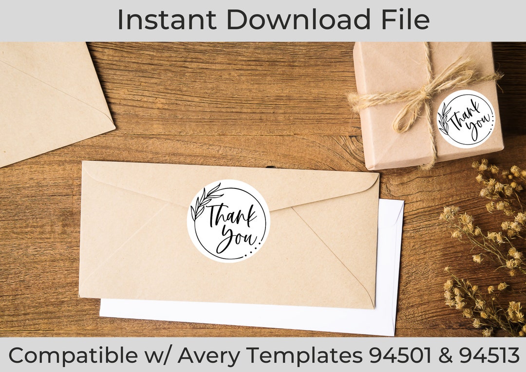 Printable Thank You Labels DIGITAL FILE ONLY Compatible W Etsy Printable Thank You Labels DIGITAL FILE ONLY Compatible W Etsy