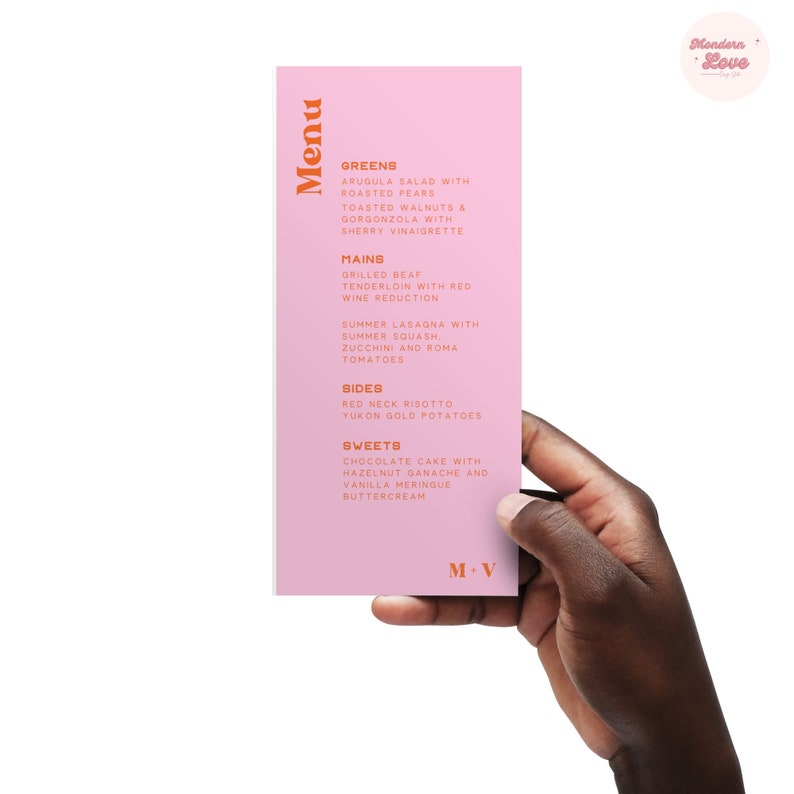 Alternate Wedding Menu Template, Cool Wedding Menu, Modern Script ...