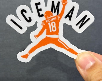 Calcomanías de Ice Man Caleb Williams Chicago Bears perfectas para laptop, botella de agua, Kindle y iPad