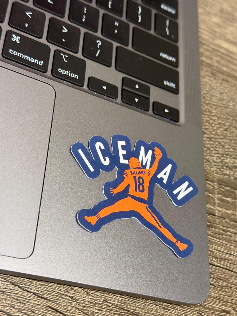 Sticker Ice Man Ice Man Caleb Williams Chicago Bears Stickers Perfect for Laptop, Water ...