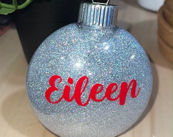 Personalized Glittery Oval Ornaments