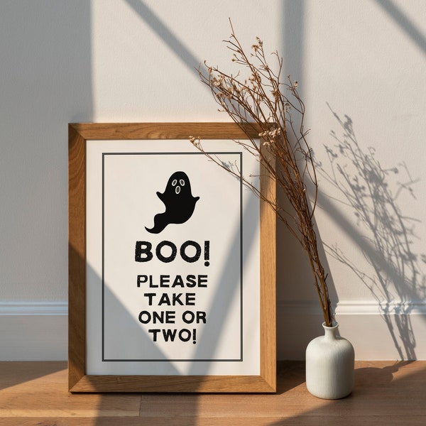 Digital Print Download Sign for Holiday Halloween Candy Trick or Treating Boo! Please Take One or Two