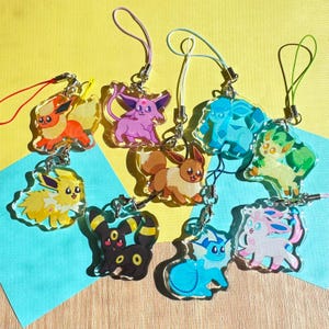 Elemental Dogs Phone Charms| Phone Charms | Acrylic Phone Charms | Cute | Anime | Epoxy Glitter| Double Sided