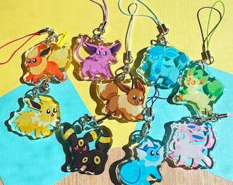 Elemental Dogs Phone Charms| Phone Charms | Acrylic Phone Charms | Cute | Anime | Epoxy Glitter| Double Sided
