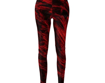 Women Red And Black Leggings