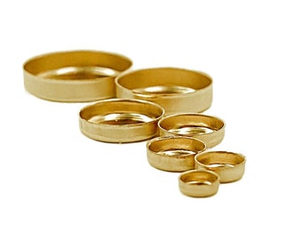 Gold Filled 14K Round Bezel Сups 4 mm - Bezel settings Gold Filled - Round Setting for cabochon.