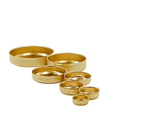 Gold Filled 14K Round Bezel Сups 6 mm - Bezel settings Gold Filled - Round Setting for cabochon.