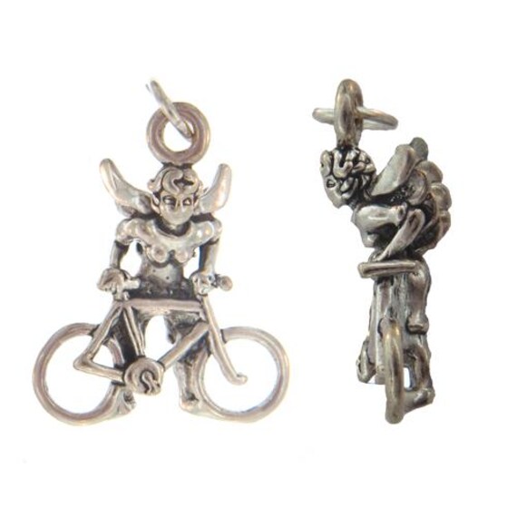 Sterling Silber, 18.5 mm Breite mal 7.2 mm Lnge mal 22.4 mm Hhe, Bike  Angel Charm. Menge pro Packung: 1 Stck. - Etsy.de