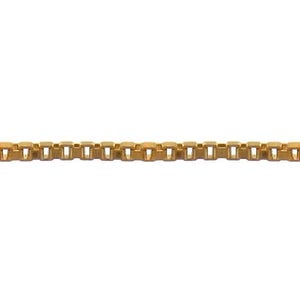 Pode incluir: Um colar de corrente de ouro com um design de corrente de caixa. A corrente é feita de metal e tem um acabamento brilhante.