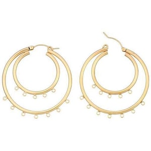 14kt Gold Filled 11.0 Gauge, 40.8mm Width/Length, With Seven of 2.4mm Width/Length Fix Rings and 27.6mm Width. Quantity Per Pack: 2 Pieces.