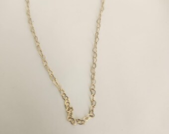 14kt Gold Filled Tiny flat heart chain  Price per: 1 Foot.