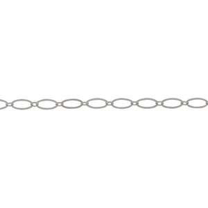 Sterling Silver 2.4mm Width by 2.9mm Length Small Smooth Oval Link Connected to 4.4mm Width by 7.8mm Length Larger . Price per: 1 Foot.