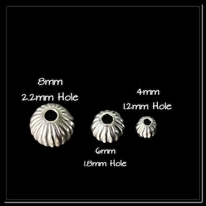 Navajo Pearl, Navajo Corrugated Round, 4mm, 6mm, 8mm, Sterling Silver Navajo Round Spacer Bead.