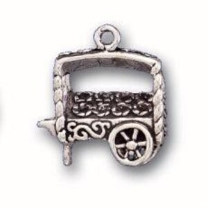 Sterling Silber, 18,9 mm Breite mal 9,5 mm Länge mal 20,8 mm Höhe, Blumen Warenkorb Charm. Menge pro Packung: 1 Stück.