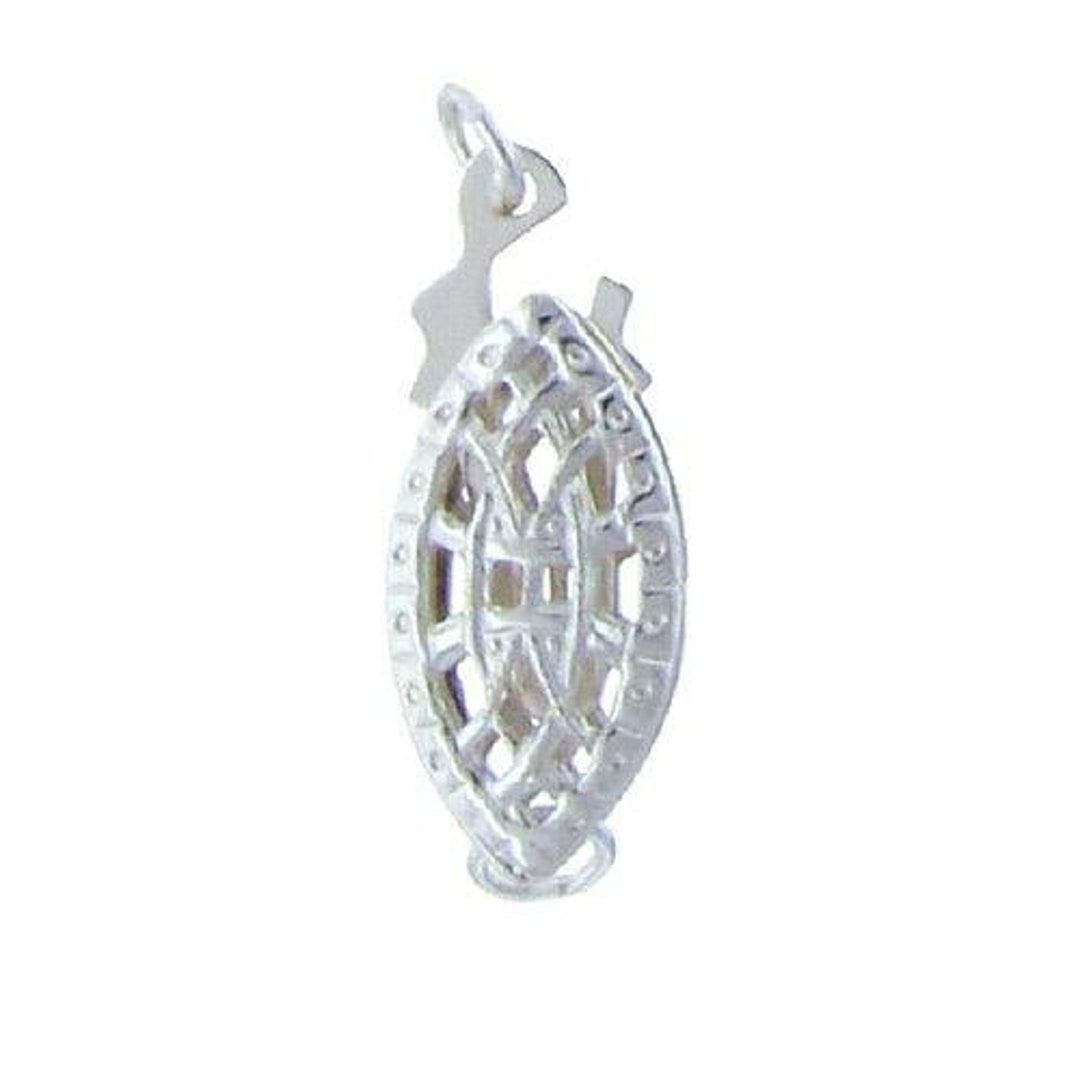 Sterling Silver 6.1mm Width by 12.2mm Length by 3.1mm Thick
