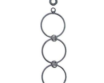 May include: Silver tone metal chain with three interlocking circles and a bar clasp. The chain is designed for jewellery making.