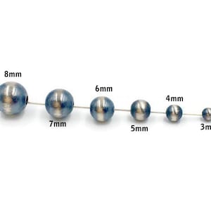 Navajo round pearl smooth  bead jewelry making Loose Navajo Pearls, Navajo Beads, Sterling Silver 2mm To 16 mm..