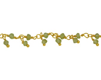 Brass Gold Plated 2.35mm Width by 2.0mm Length Natural Hand Cut Peridot Stone, With One of 2.35mm Width by 2.0mm Length. Price per: 1 Inch.