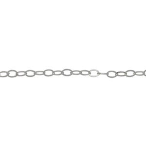 Sterling Silver 2.8mm Width by 4.2mm Length, Flat Cable Chain. Price per: 1 Foot.