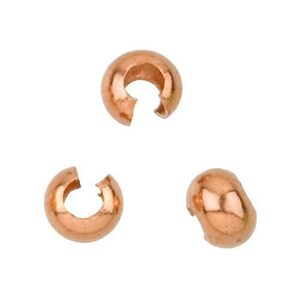 Copper 4.2mm Width by 3.3mm Length, Faceted Crimp Covers. Quantity Per Pack: 100 Pieces.