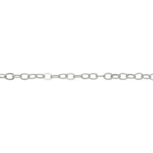 Sterling Silver 2.2mm Width by 3.1mm Length, Flat Cable Chain. Price per: 1 Foot.