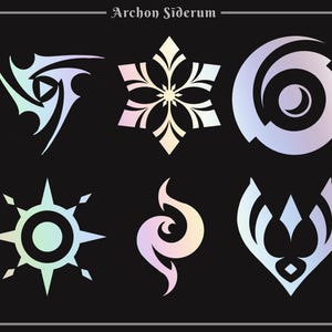 Elements Decal - Holographic Silver || WuWa Vinyl Sticker