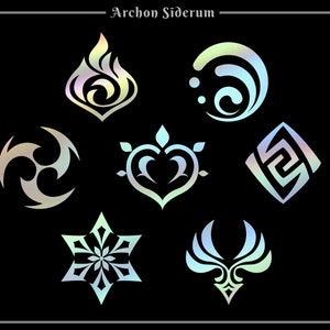 Elements Decal - Holographic Silver || Genshin Impact Vinyl Sticker