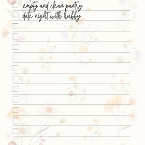 Instant Download | Digital Printable To-do List | Floral Todo List ...