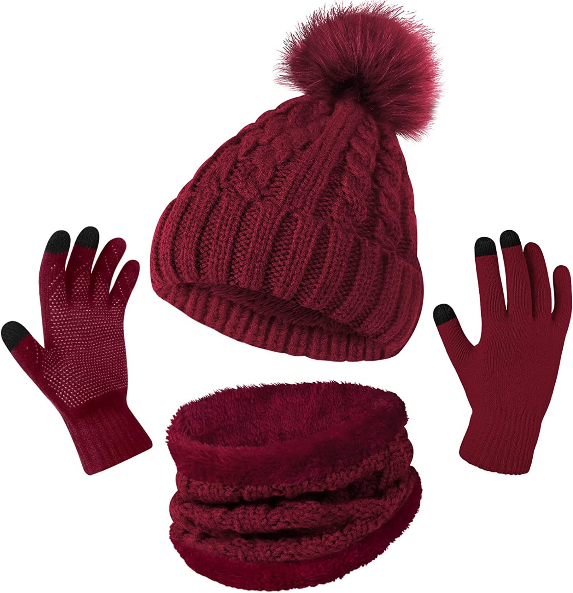 knit hat and glove set