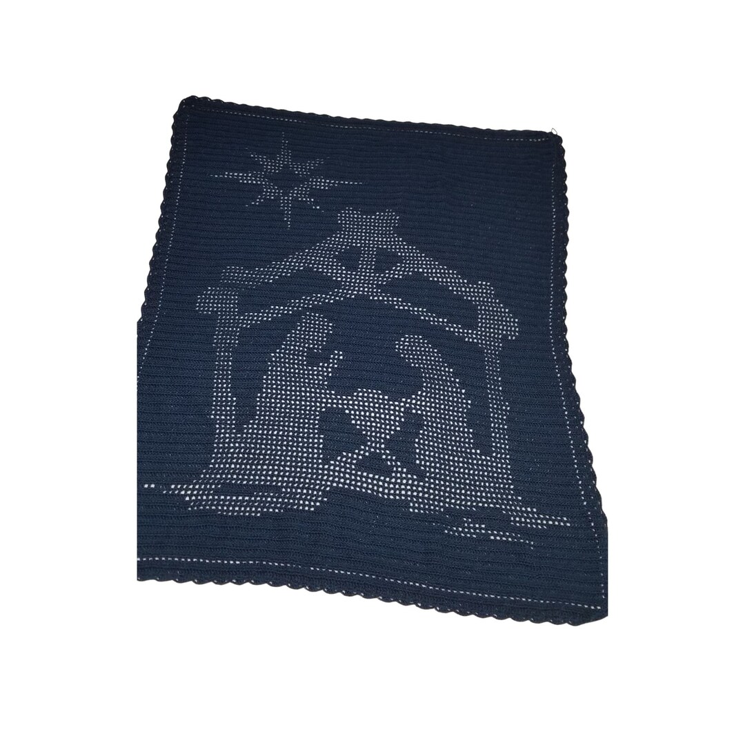Crochet Nativity Christmas Blanket Etsy