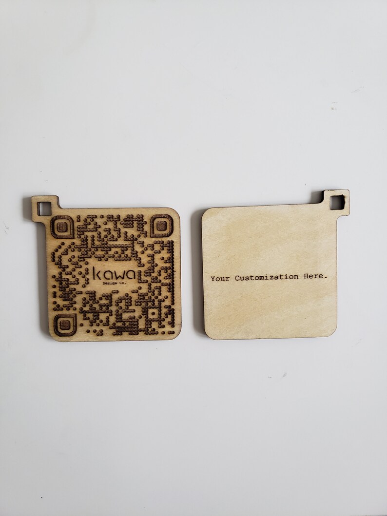 Custom Wooden QR Code Keychain pack of 2 Etsy