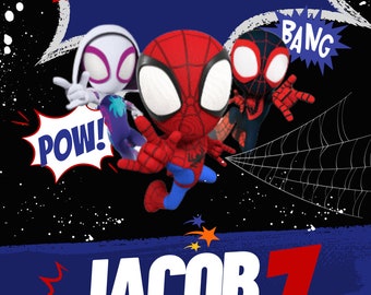 Spiderman Einladung, digitale Einladung, Sofort Download, Spiderman