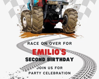 Monster Truck Bash, Monster Truck Einladung, Geburtstag einladen, Kids Party, Trucks Invite, digitale Vorlage, digitaler Upload, Sofort-Upload
