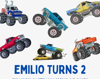 Monster Truck Bash, Monster Truck Einladung, Geburtstag einladen, Kids Party, Trucks Invite, digitale Vorlage, digitaler Upload, Sofort-Upload