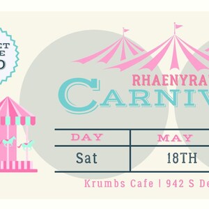 Pastel Carnival Bday, Digital Invite, Pastel Carnival, Carnival Theme, Instant Download