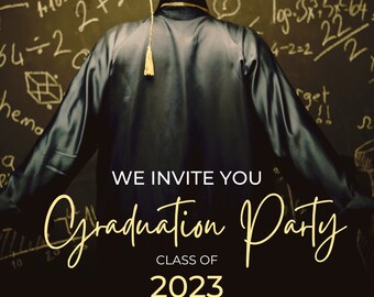 Graduation Party Einladung, Digitale Einladung, Instant Download, Class of 2023, Graduation
