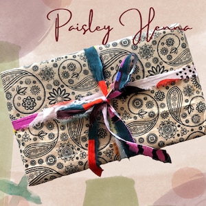 handmade sustainable paisley paper sheet | eco-friendly textured wrapping | craft | scrapbooking paper