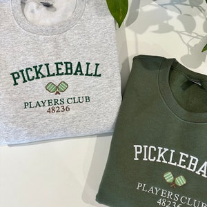 Pickleball Sweatshirt | Custom Zip Code | Pickleball Club Crewneck | Pickleball lover | Cute Unisex Crewneck Embroidery