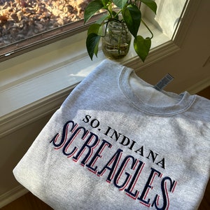 USI Embroidered Sweatshirt | Trendy College Apparel | Fan Crewneck | Screaming Eagles | College Sweatshirt | university of southern Indiana