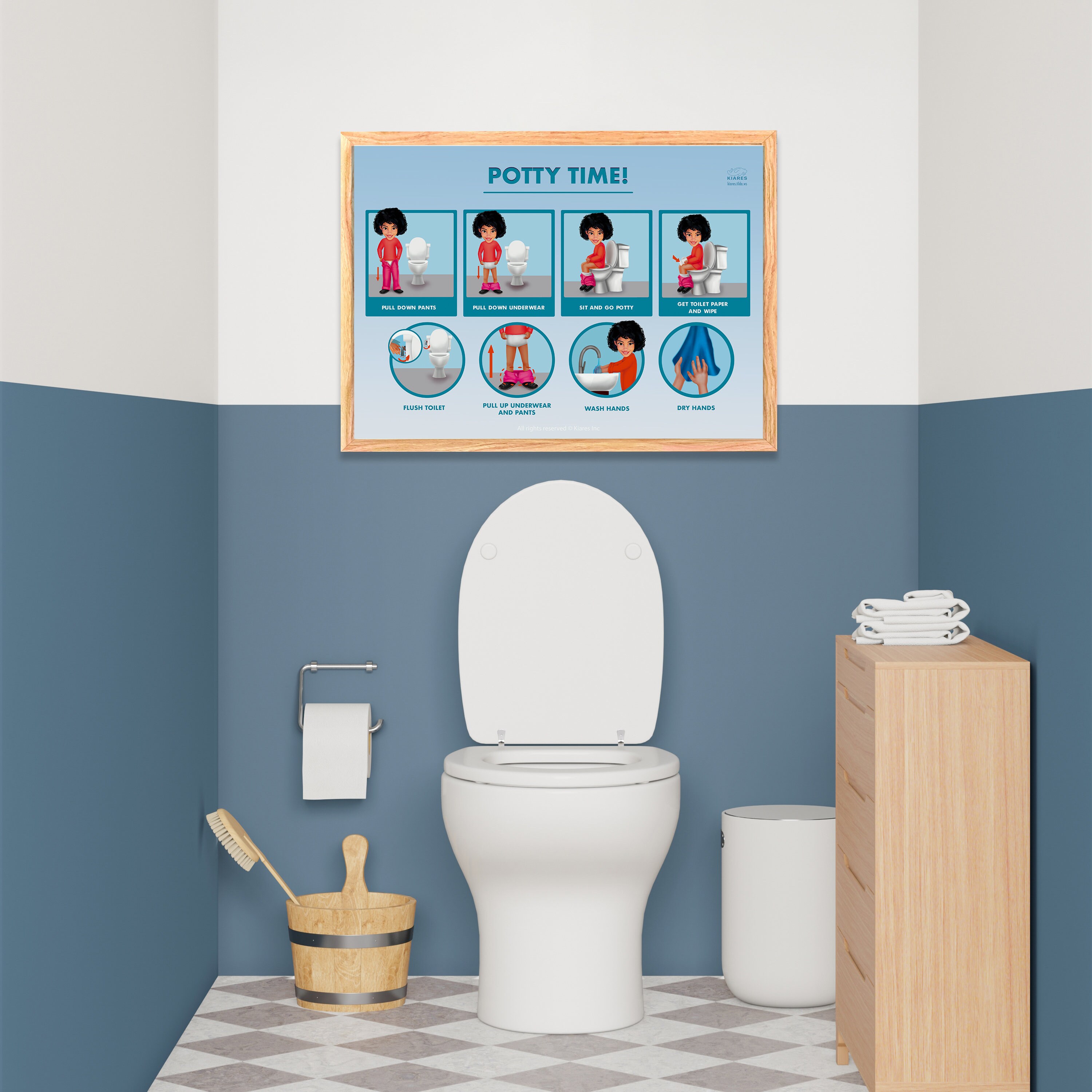 Potty Training Poster, Custom Cartoon Picture for Extra Money Boys