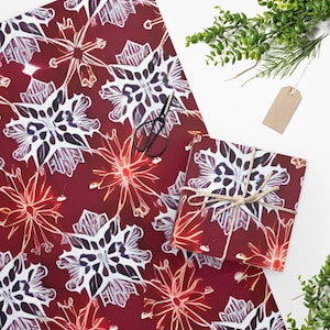 Intricate snowflake red Wrapping Paper
