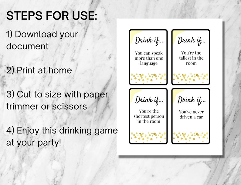 Printable Drink If Game Cards, Drink If Card Game, Drinking Games ...