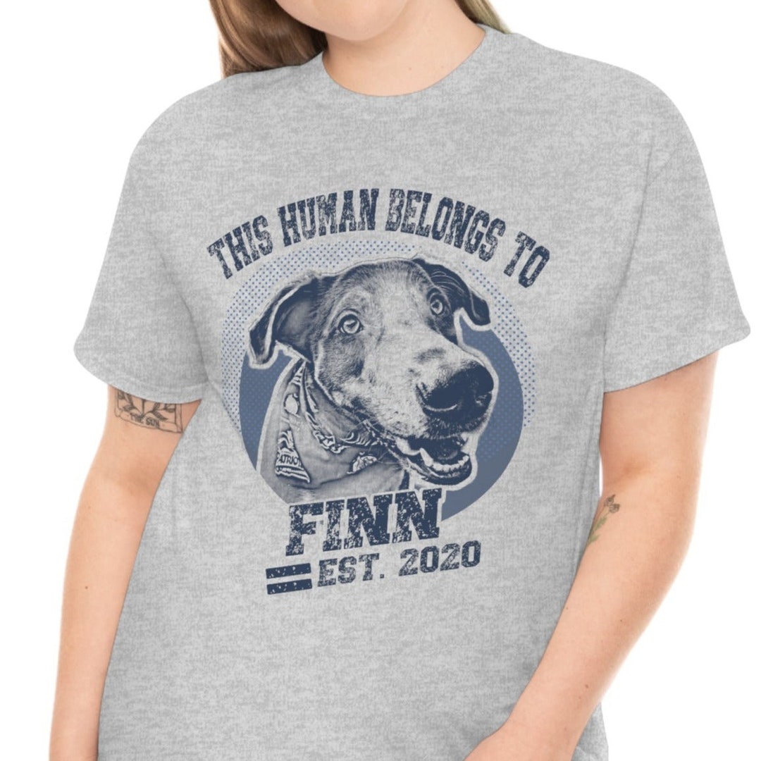 Personalized Pet Tshirt This Human Belongs To Personalized Custom