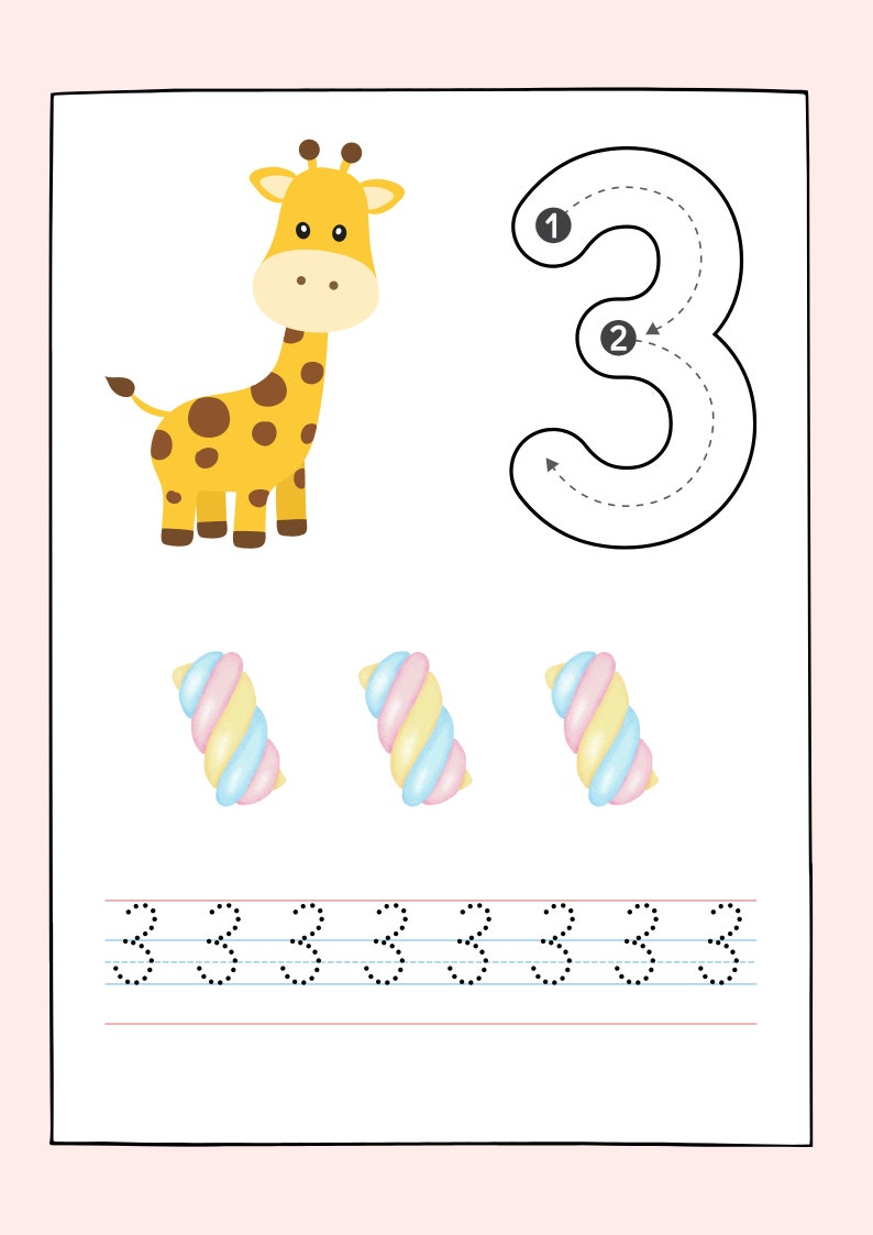 10 Printable Animated Trace the Numbers 0 to 9 Sheets | Preschool ...