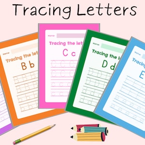 26 Printable Upper & Lowercase Alphabet Letters Preschool | Kindergarten | Homeschool | Trace | Write Early Education | 5 Colours Available