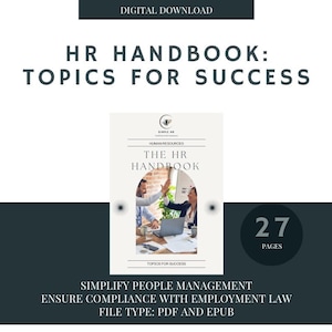 The HR Handbook: Topics for Success| Human Resources Employee Professional Guidebook | HR Training and Development | HR Tools