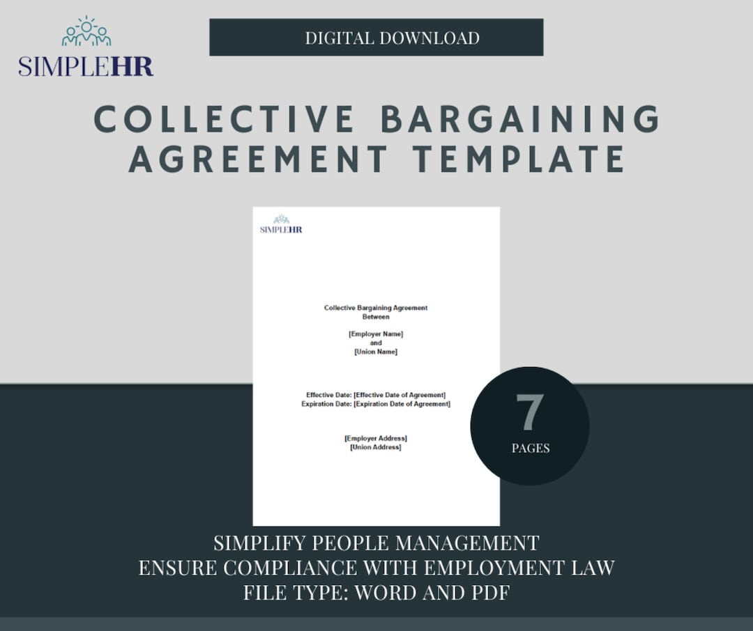 Collective Bargaining Agreement Template Labour Relations Employment